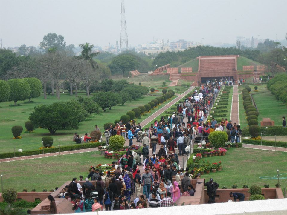 people at Lotus temple gardens 2013